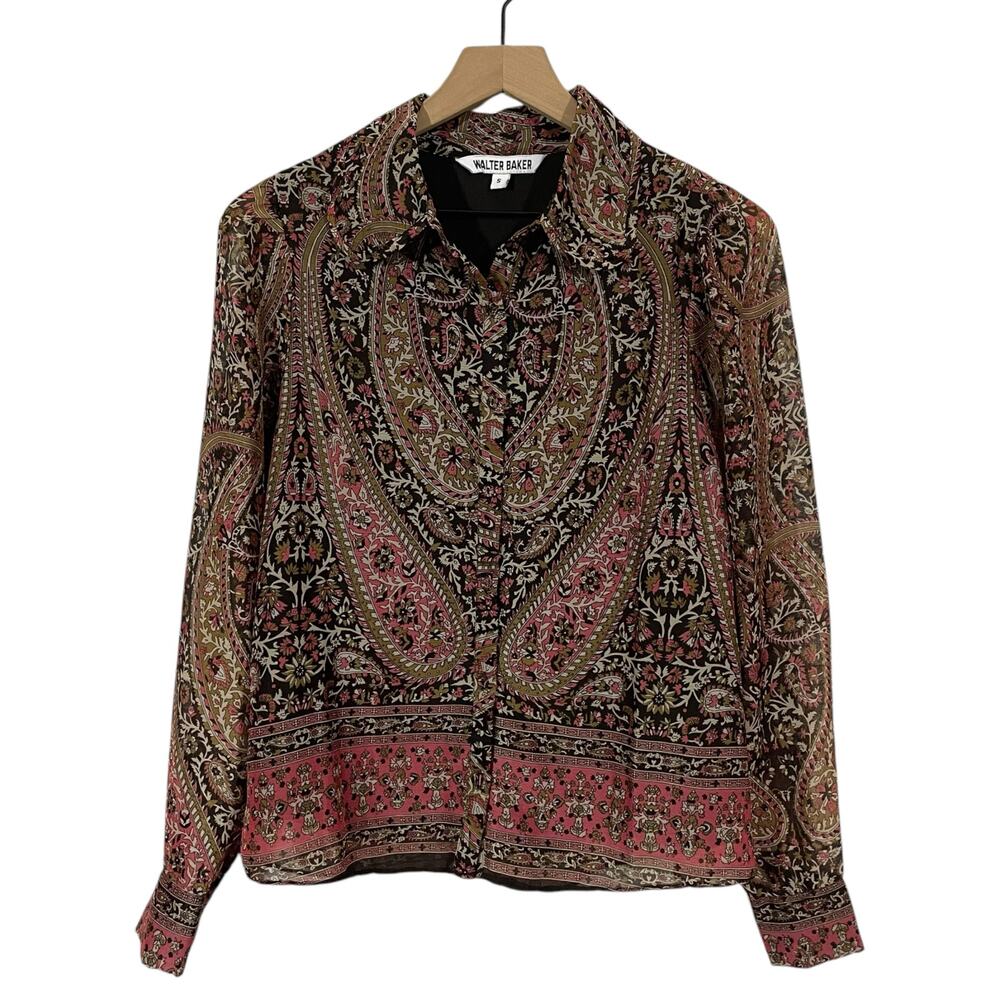 Walter Baker Adaline Paisley Print Shirt - Brown Multi - Small